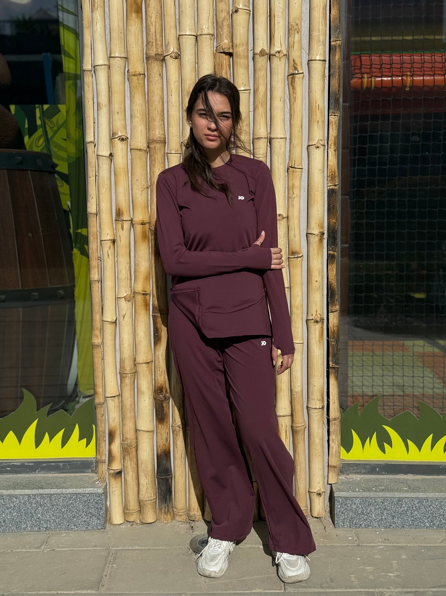 Wine Red Long Sleeve Top