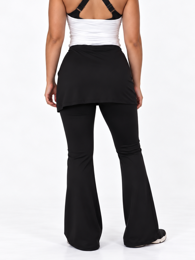 Black Wrap Flared Pants