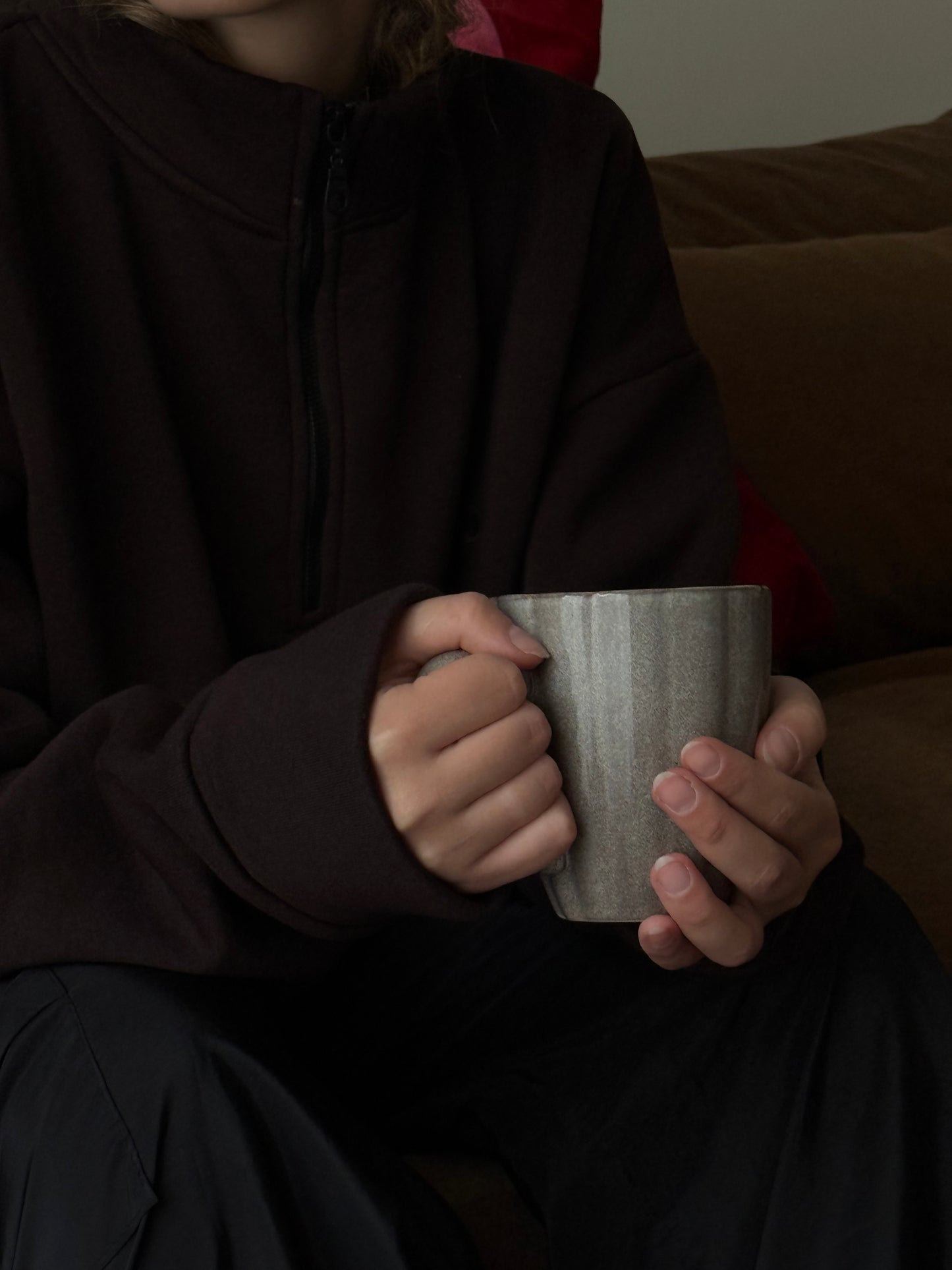 Chocolate Brown Quarter Zipper