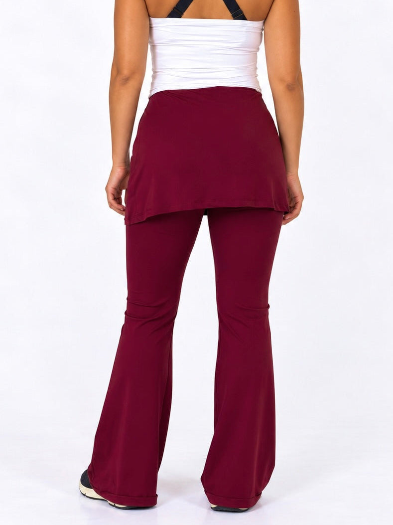 Burgundy Wrap Flared Pants