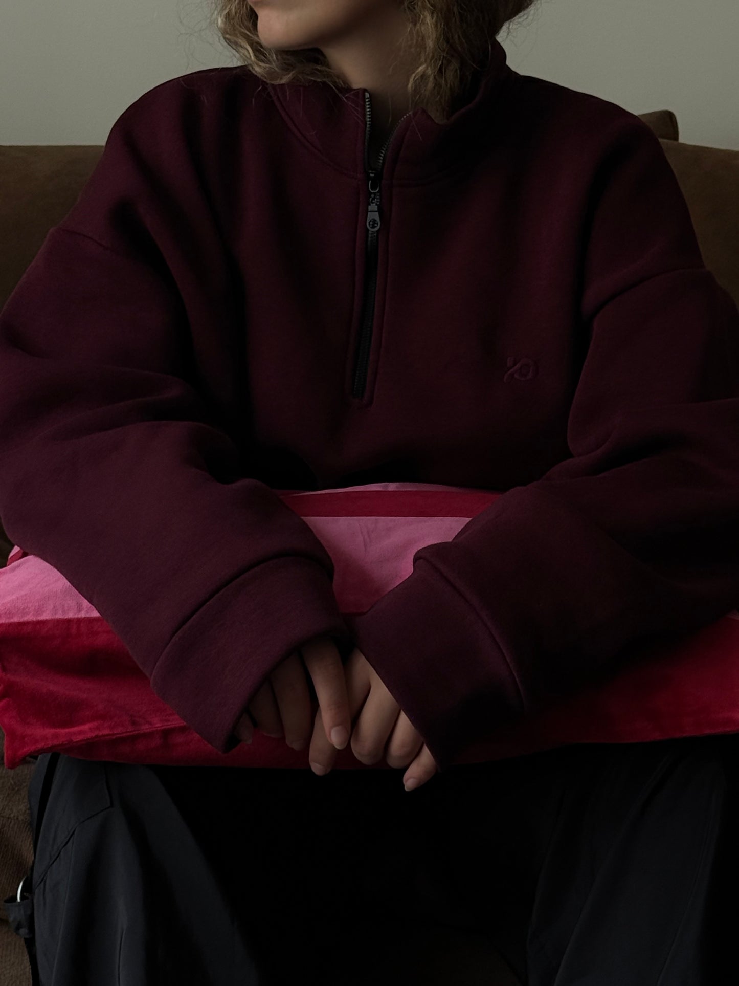 Wine Red Quarter Zipper