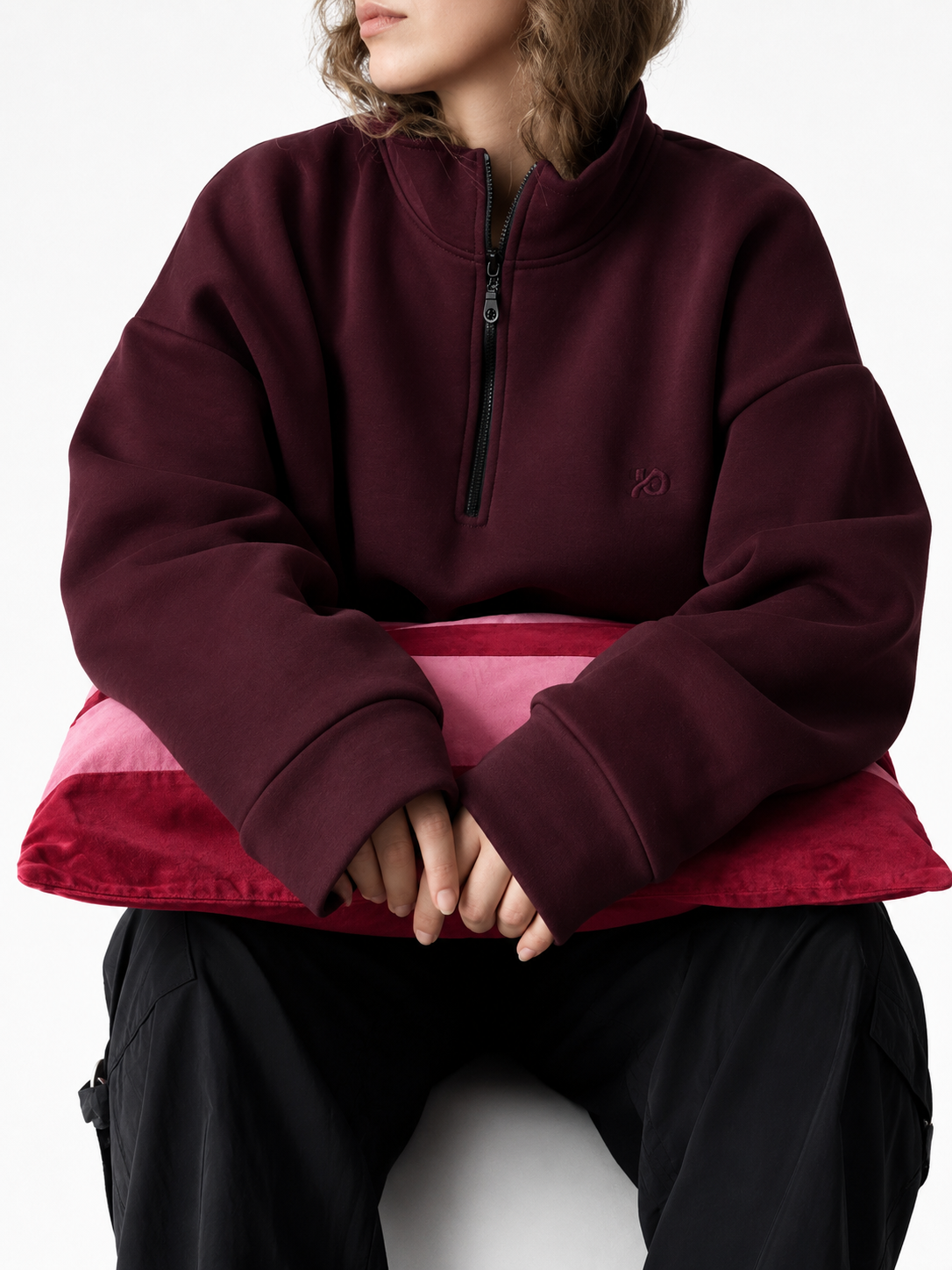 Wine Red Quarter Zipper