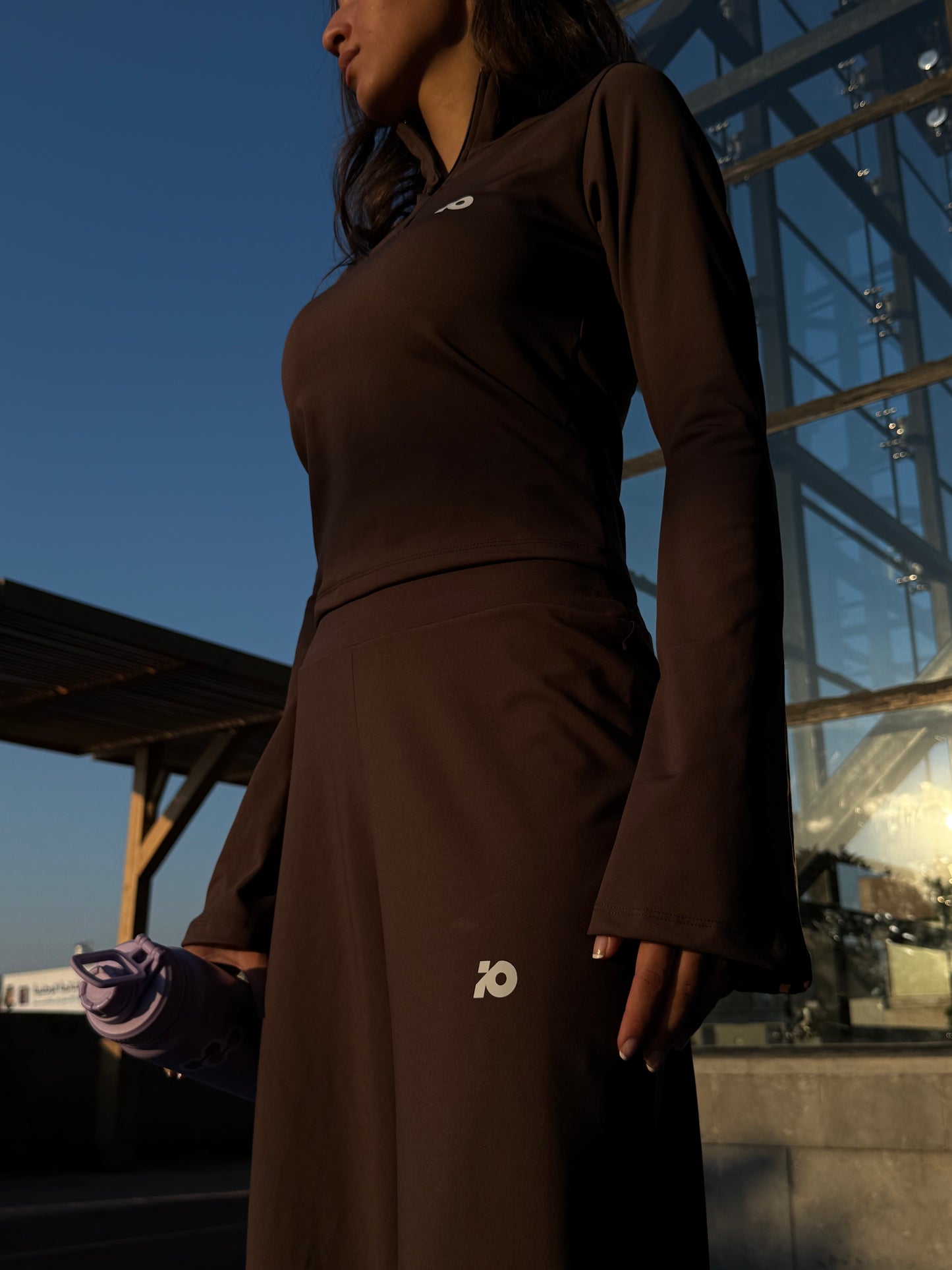 Chocolate Brown Flared Top