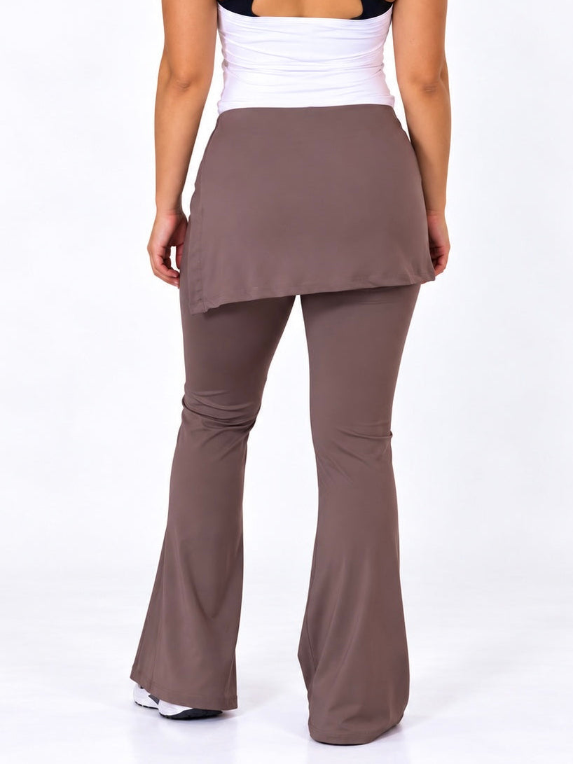 Espresso Mauve Wrap Flared Pants