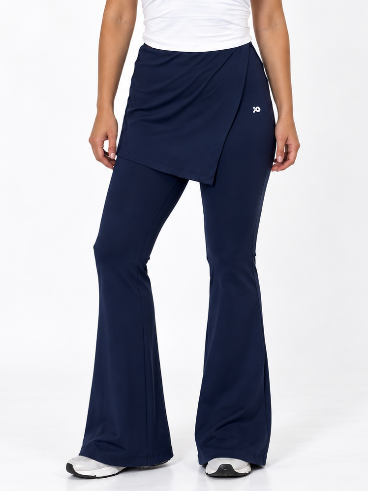 Blue Navy Wrap Flared Pants