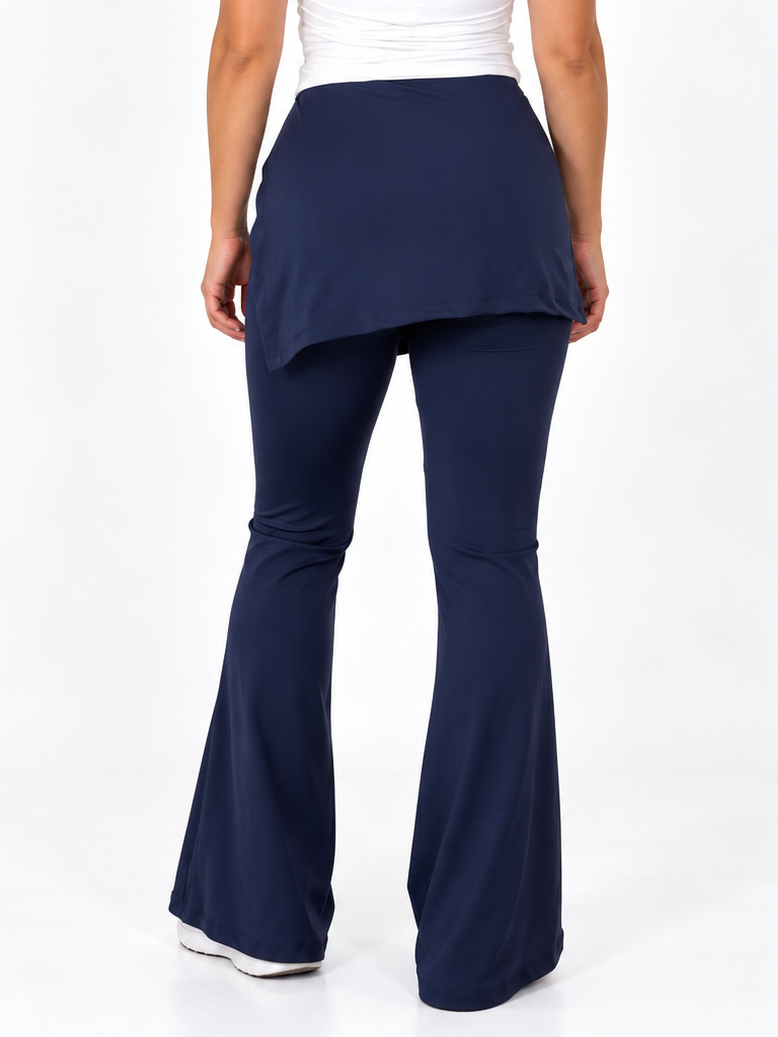 Blue Navy Wrap Flared Pants