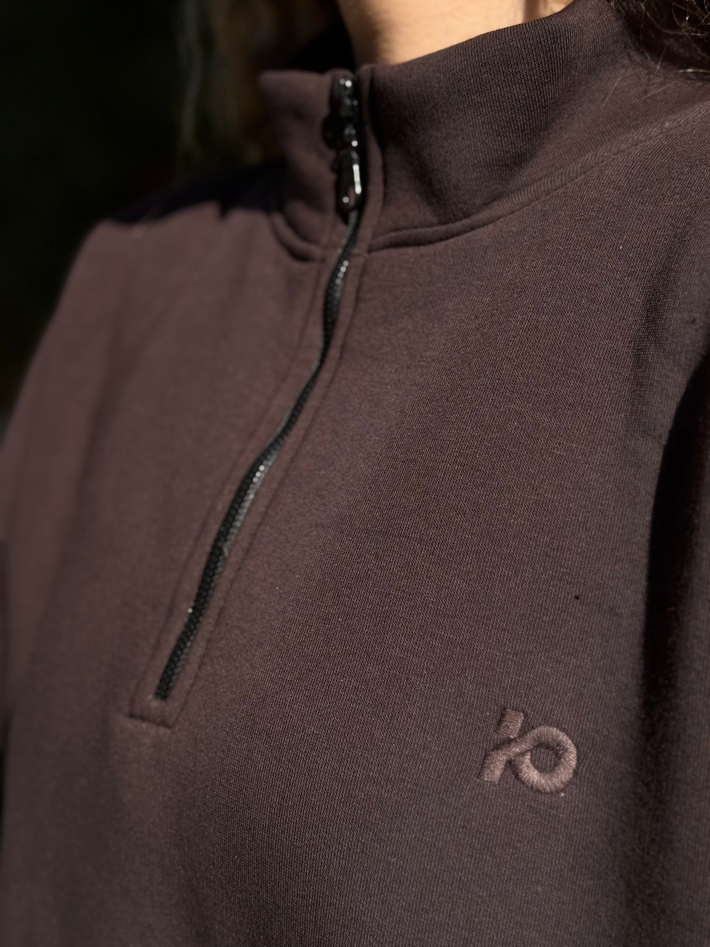 Chocolate Brown Quarter Zipper