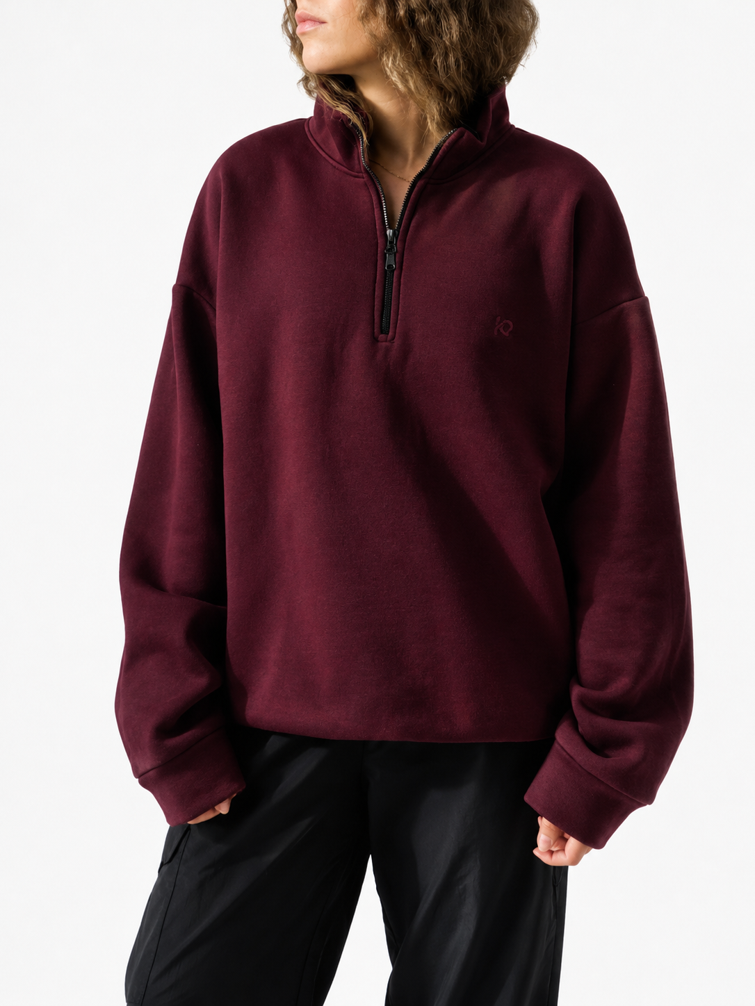 Wine Red Quarter Zipper