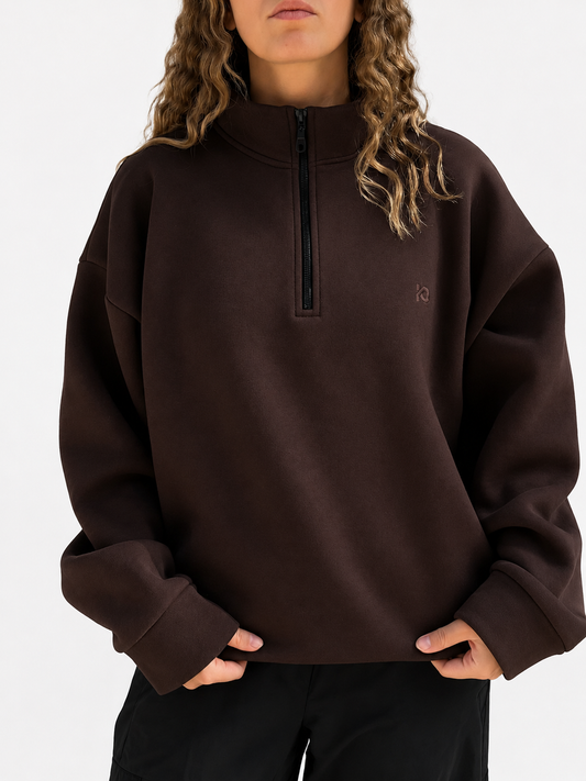 Chocolate Brown Quarter Zipper