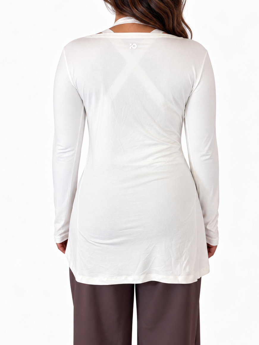 White Long Wrap Cardigan