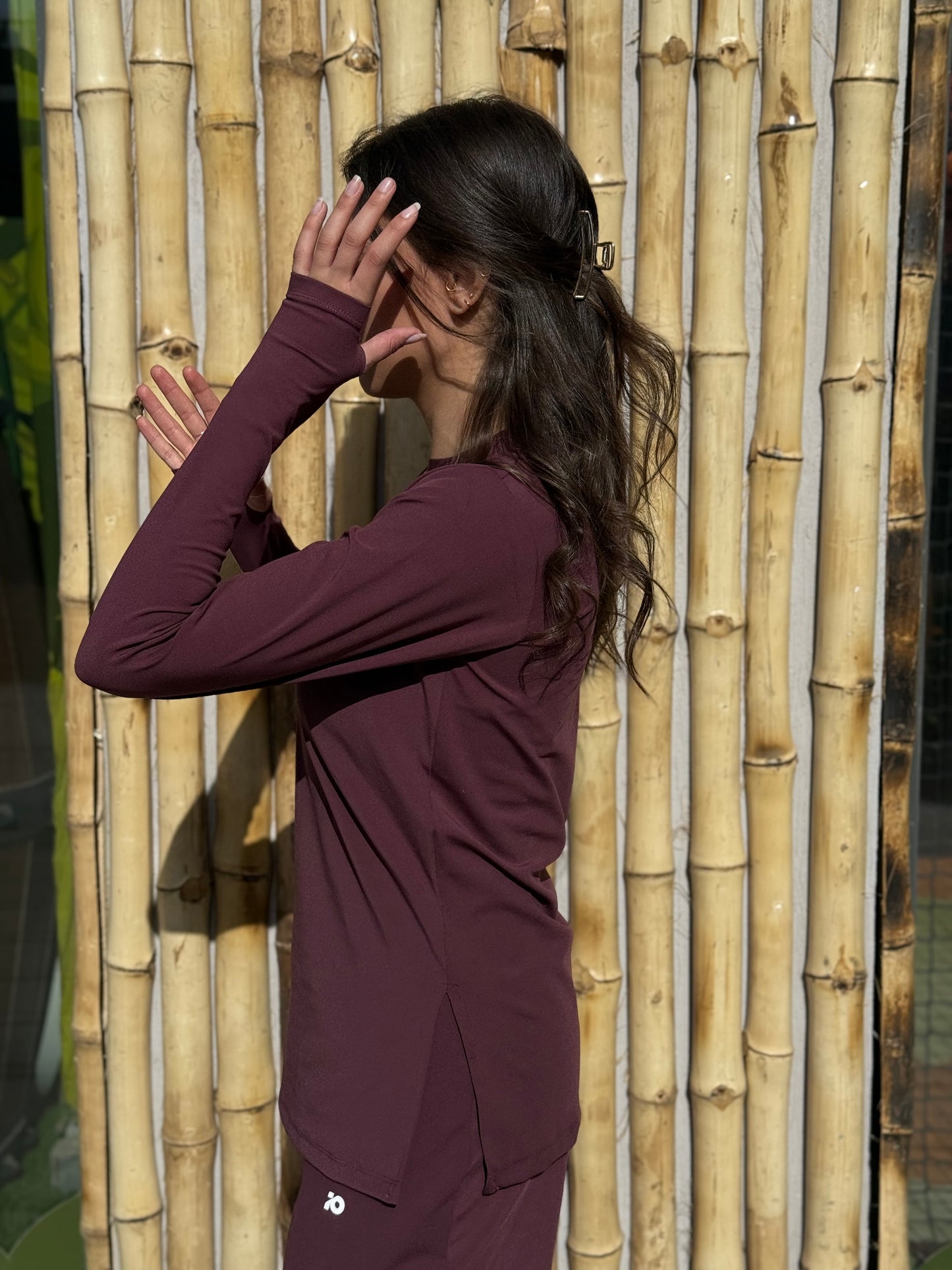 Wine Red Long Sleeve Top