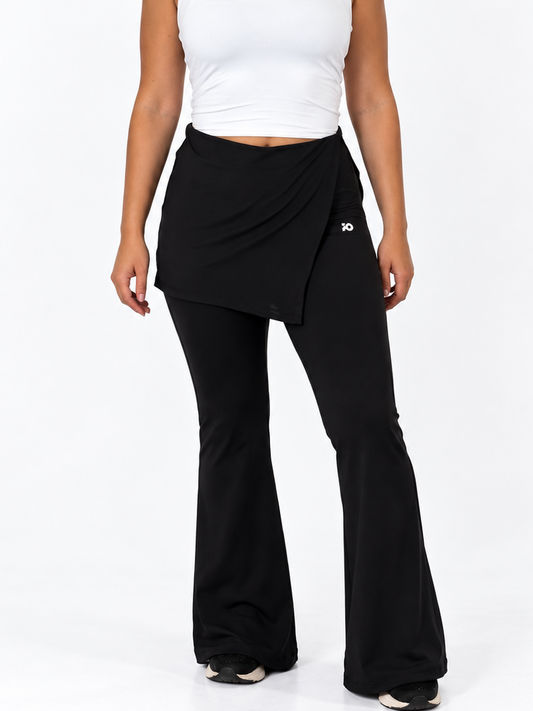 Black Wrap Flared Pants