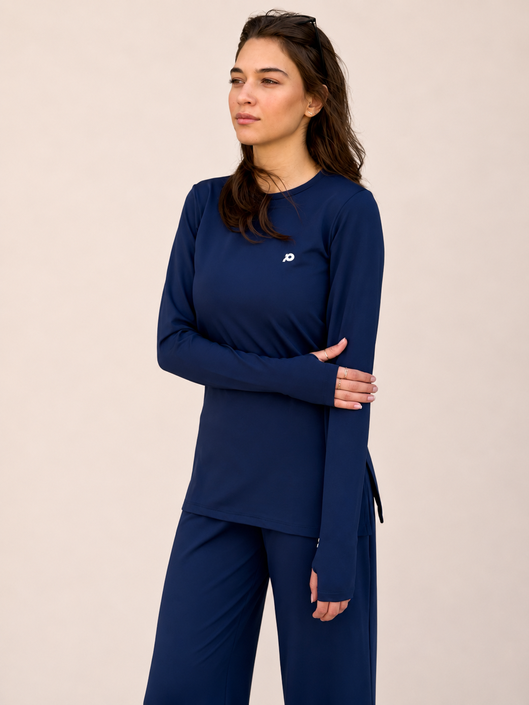 Blue Navy Long Sleeve Top