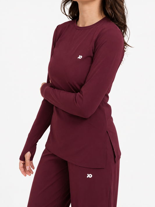 Burgundy Long Sleeve Top