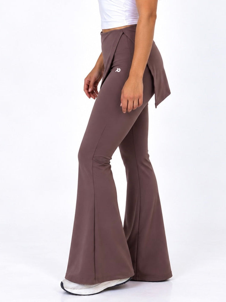 Espresso Mauve Wrap Flared Pants