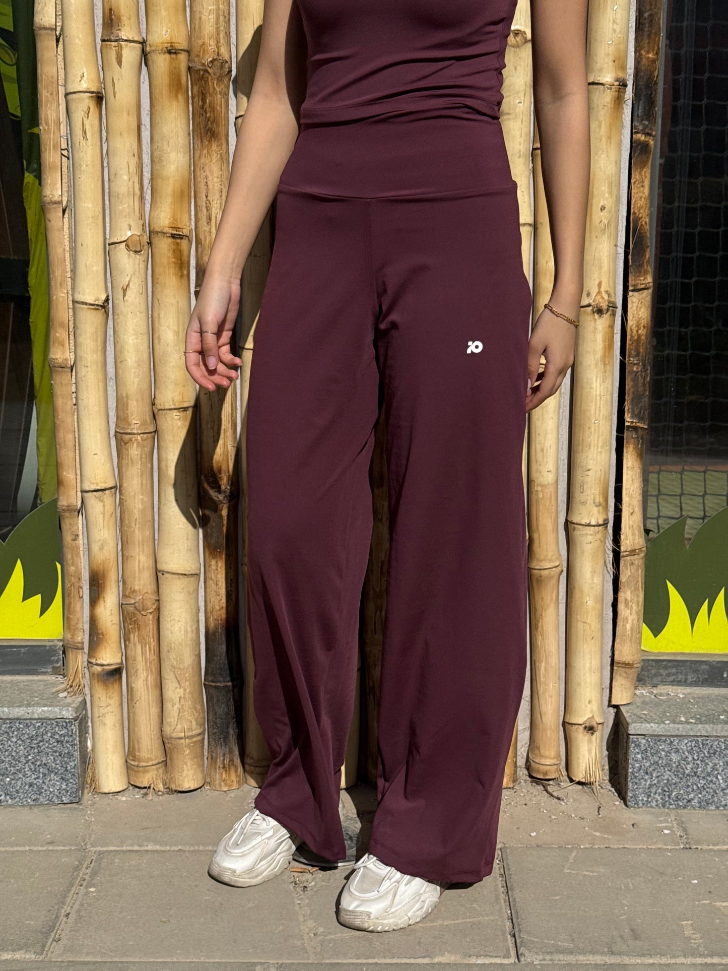 Wine Red Wide Leg Pants