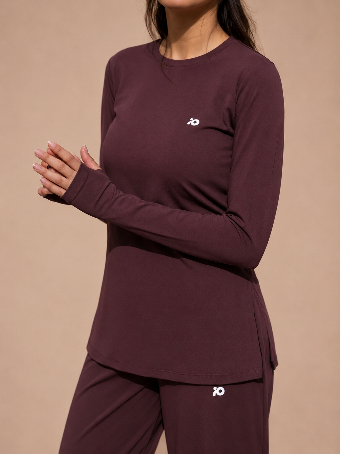 Wine Red Long Sleeve Top