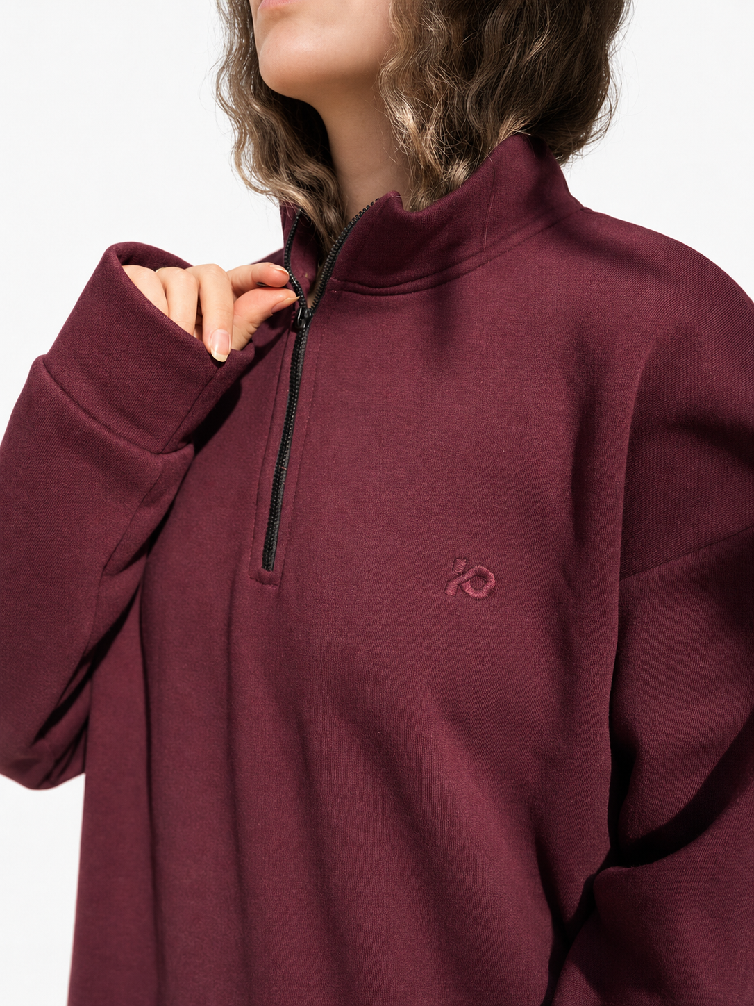 Wine Red Quarter Zipper