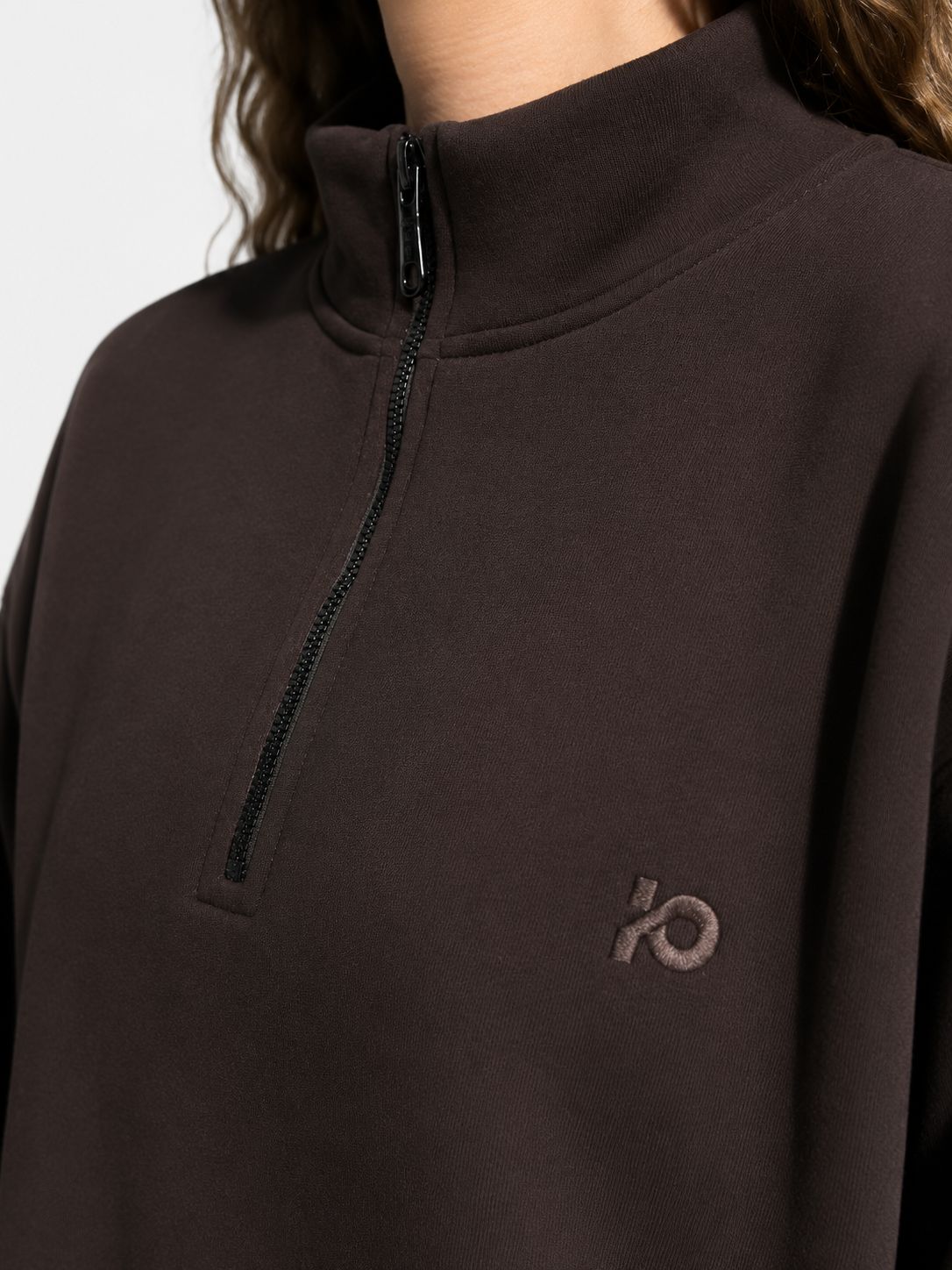 Chocolate Brown Quarter Zipper