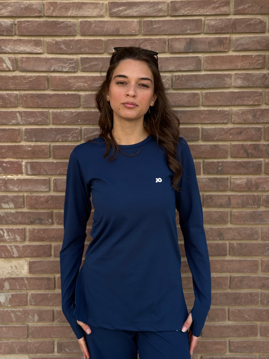 Blue Navy Long Sleeve Top