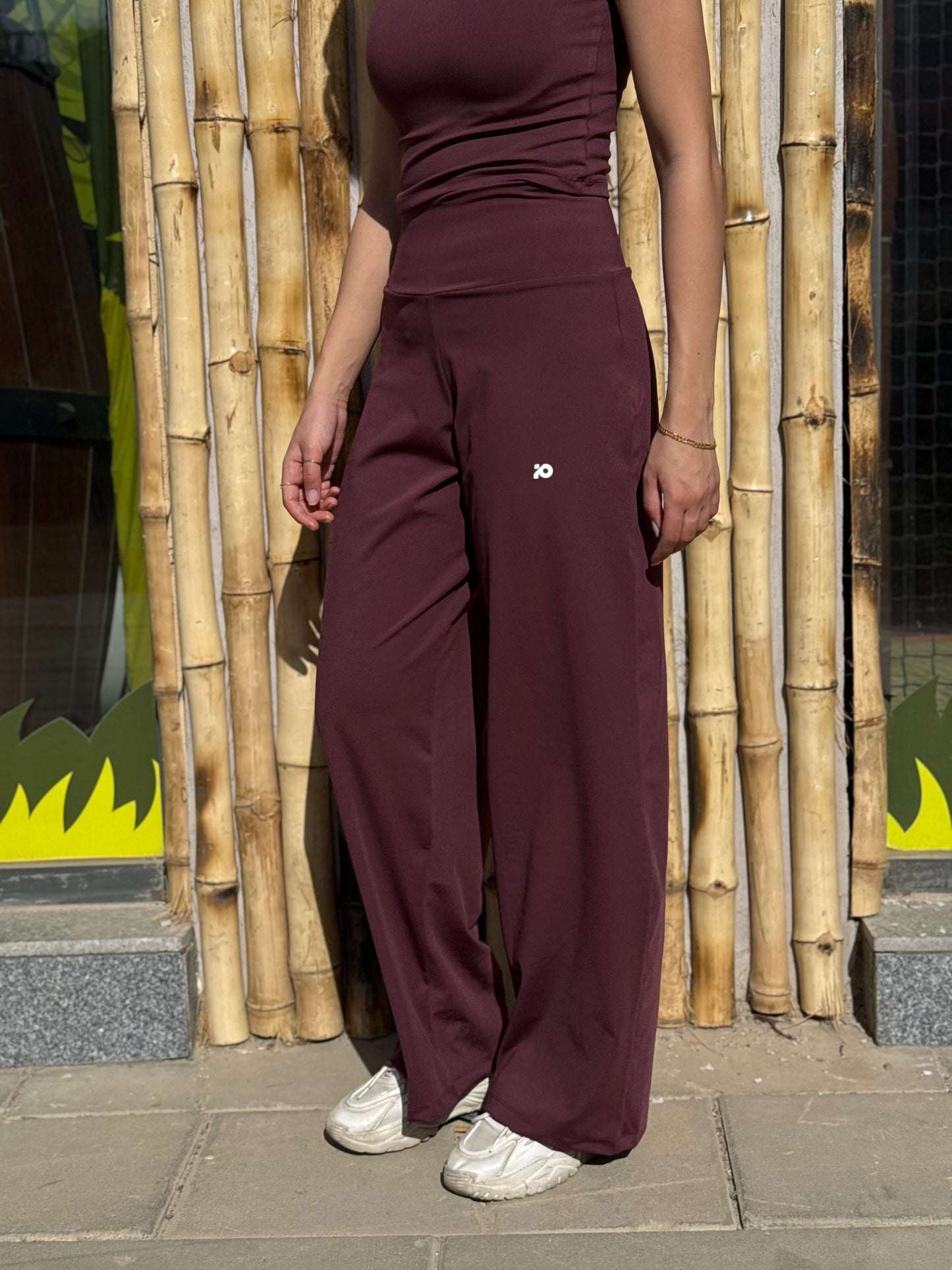 Wine Red Wide Leg Pants