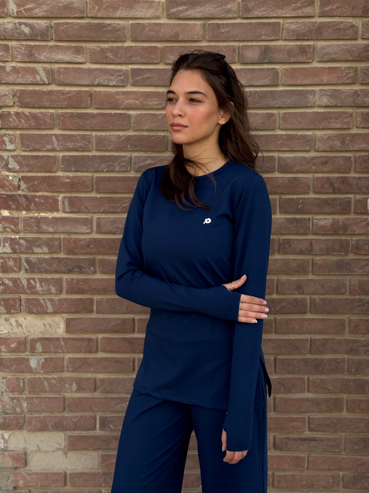 Blue Navy Long Sleeve Top