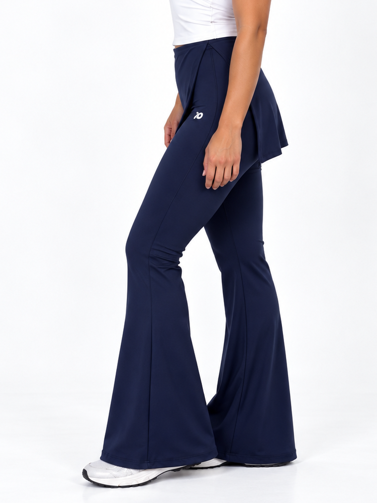 Blue Navy Wrap Flared Pants
