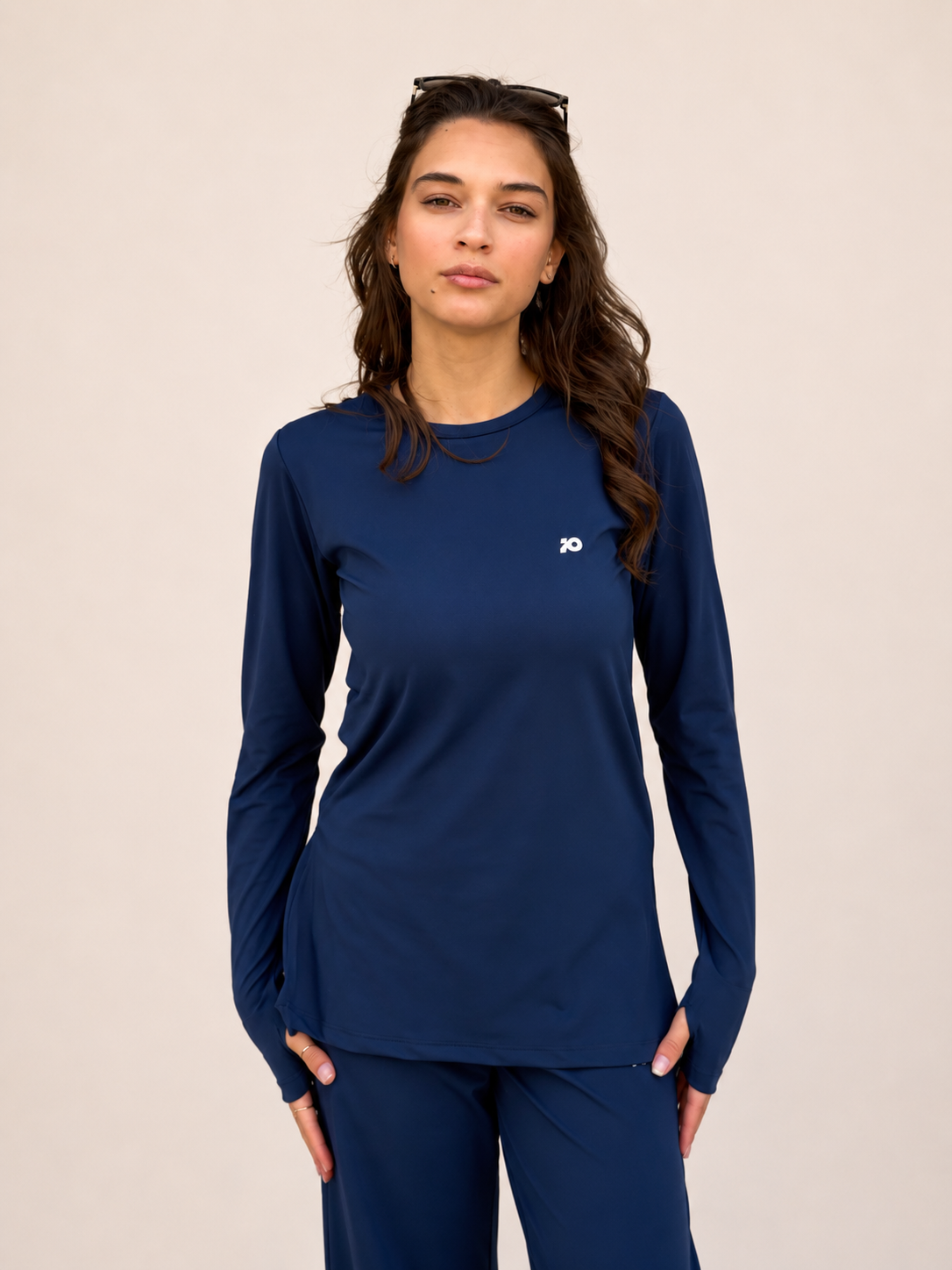 Blue Navy Long Sleeve Top