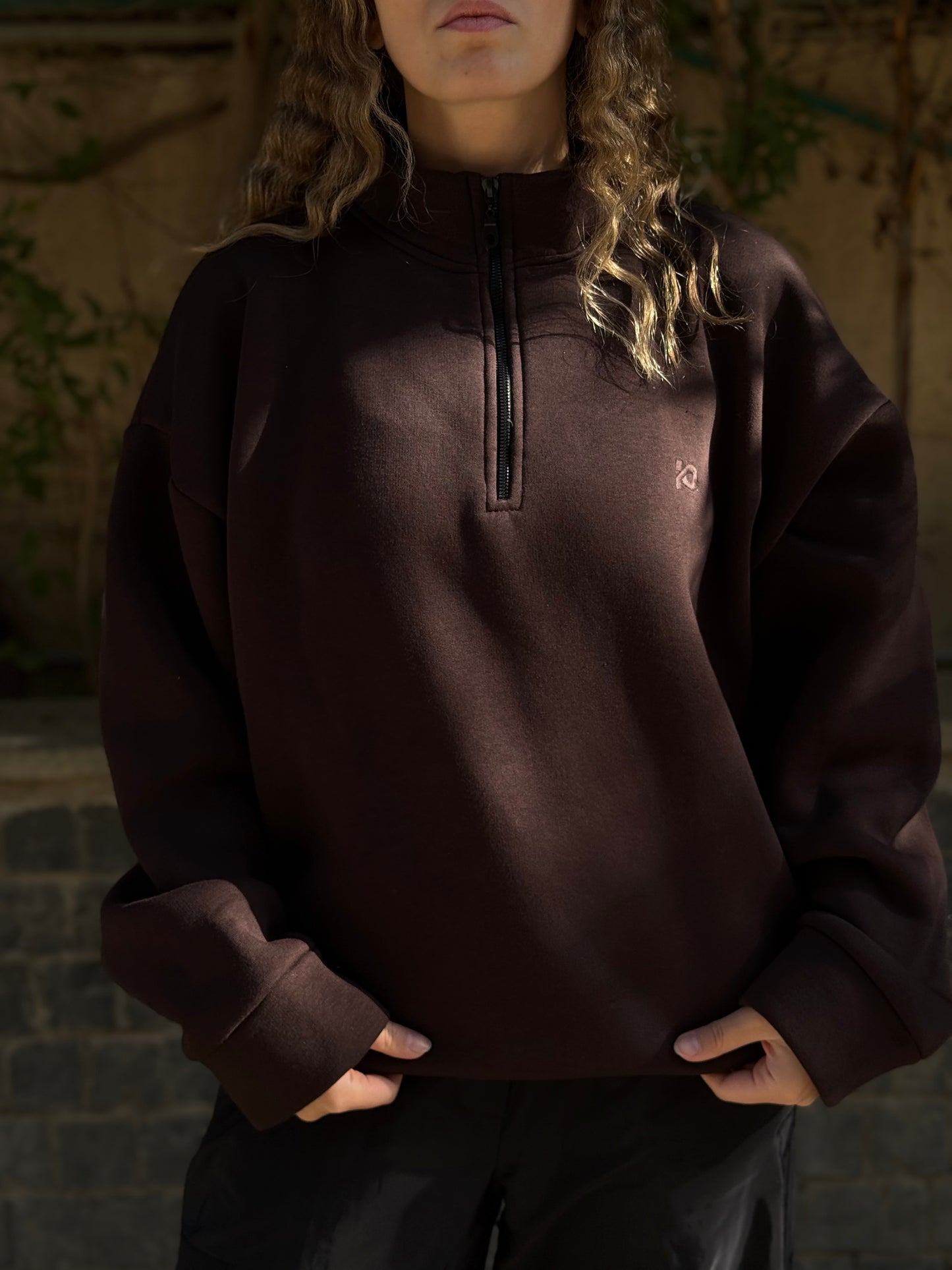 Chocolate Brown Quarter Zipper