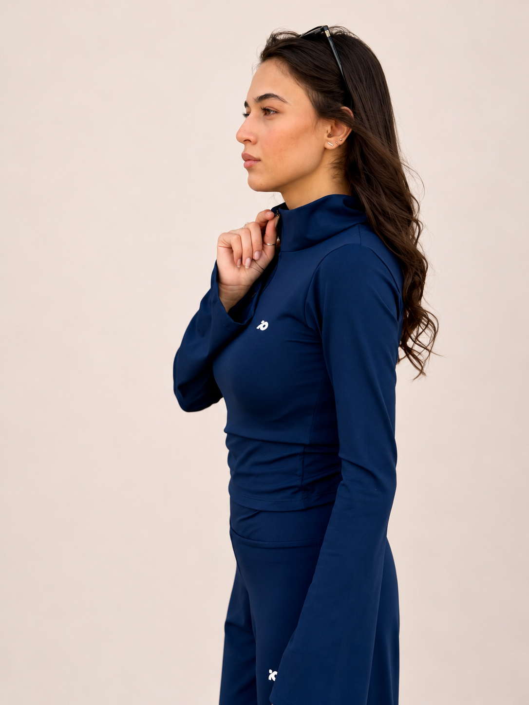 Blue Navy Flared Top