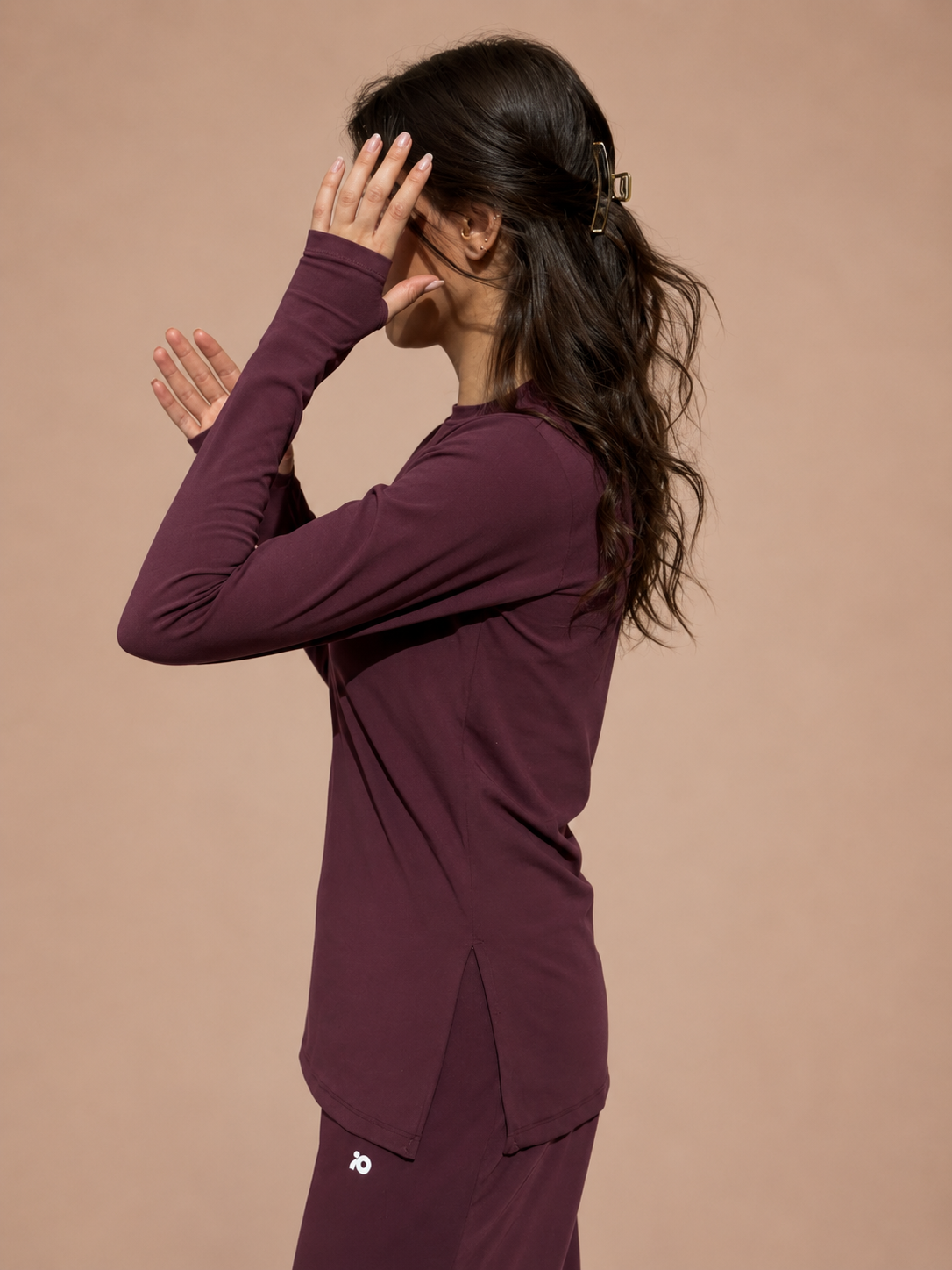 Wine Red Long Sleeve Top