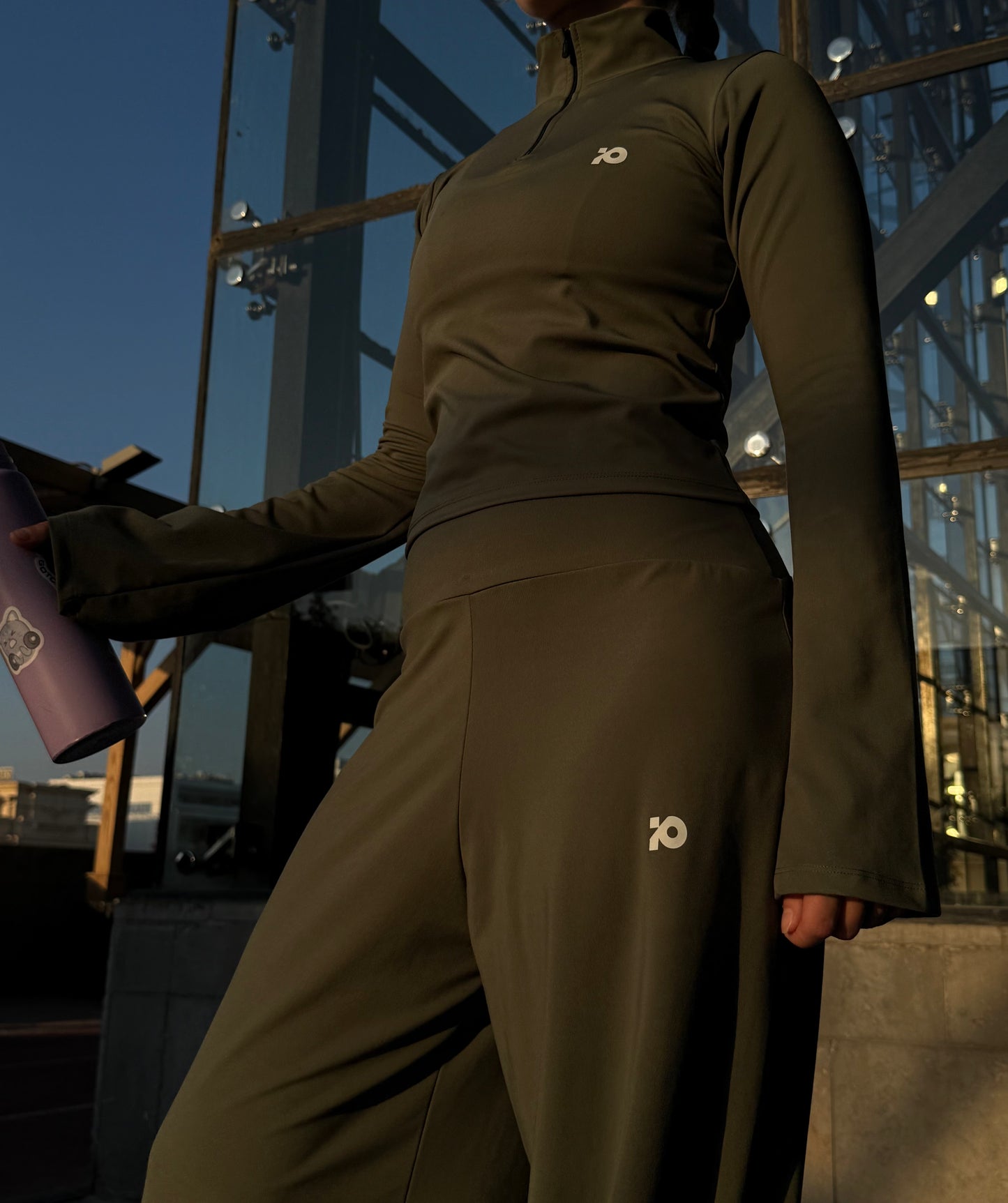 Olive Green Flared Top