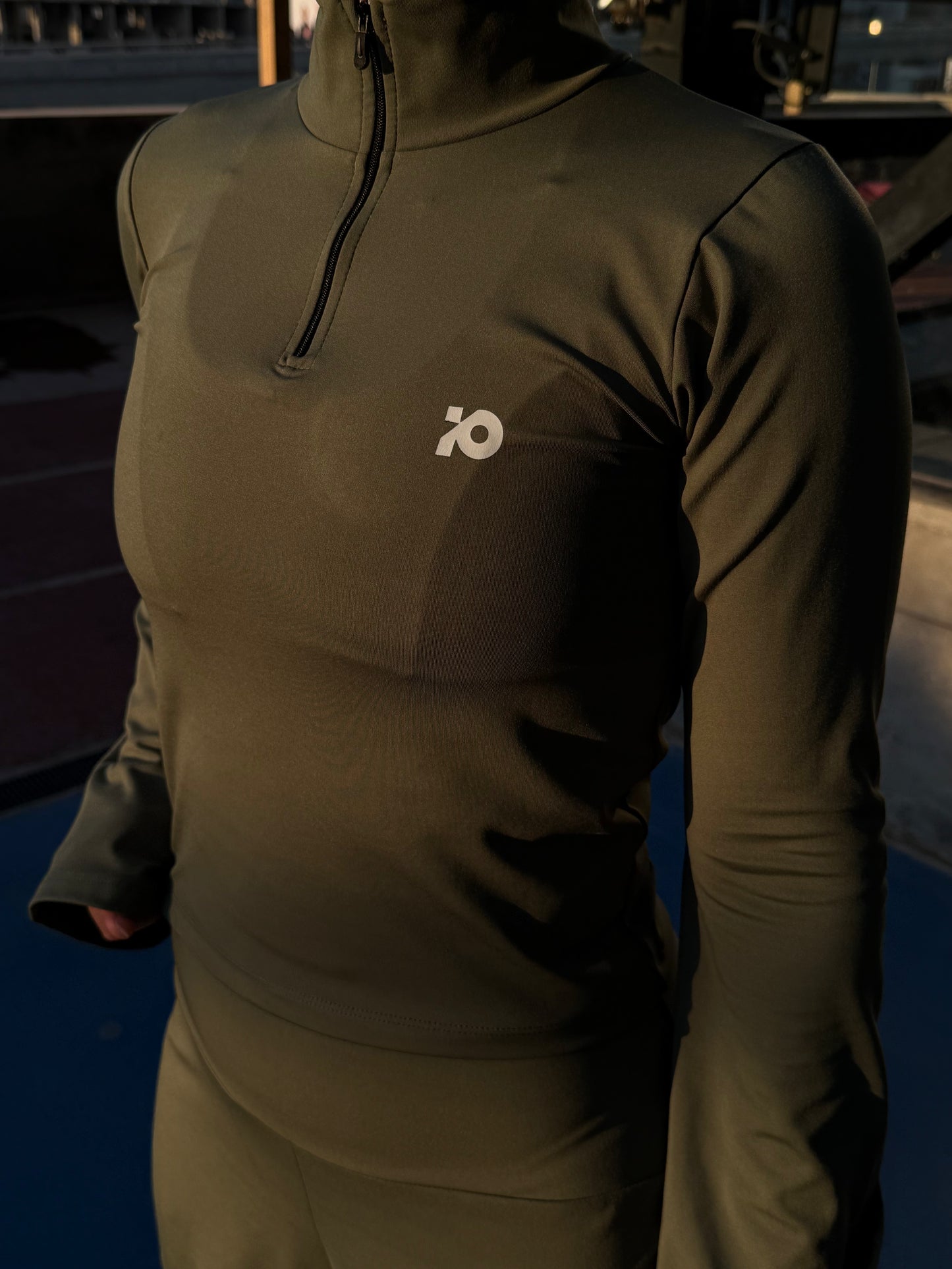 Olive Green Flared Top