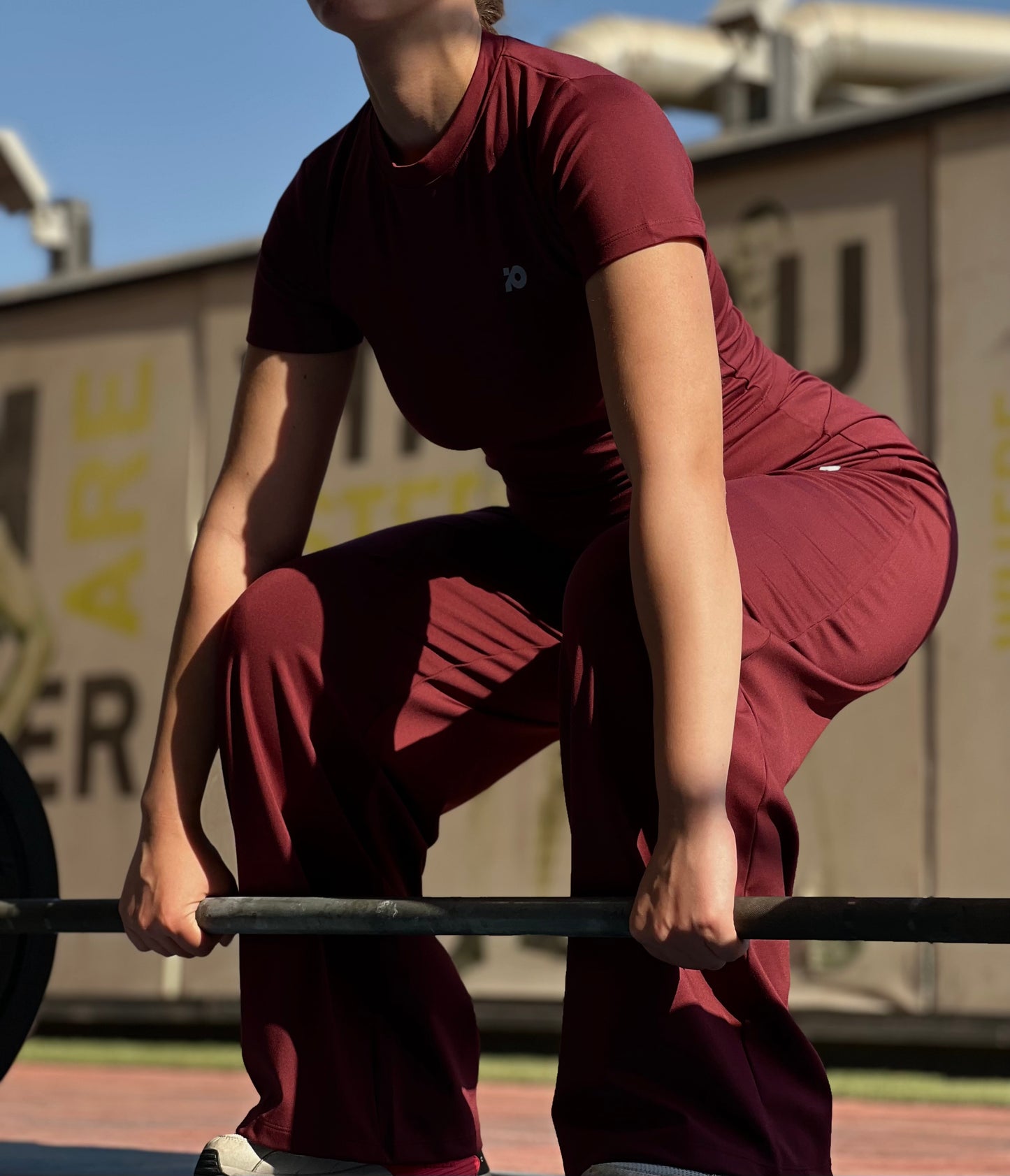 Burgundy Wide Leg Pants