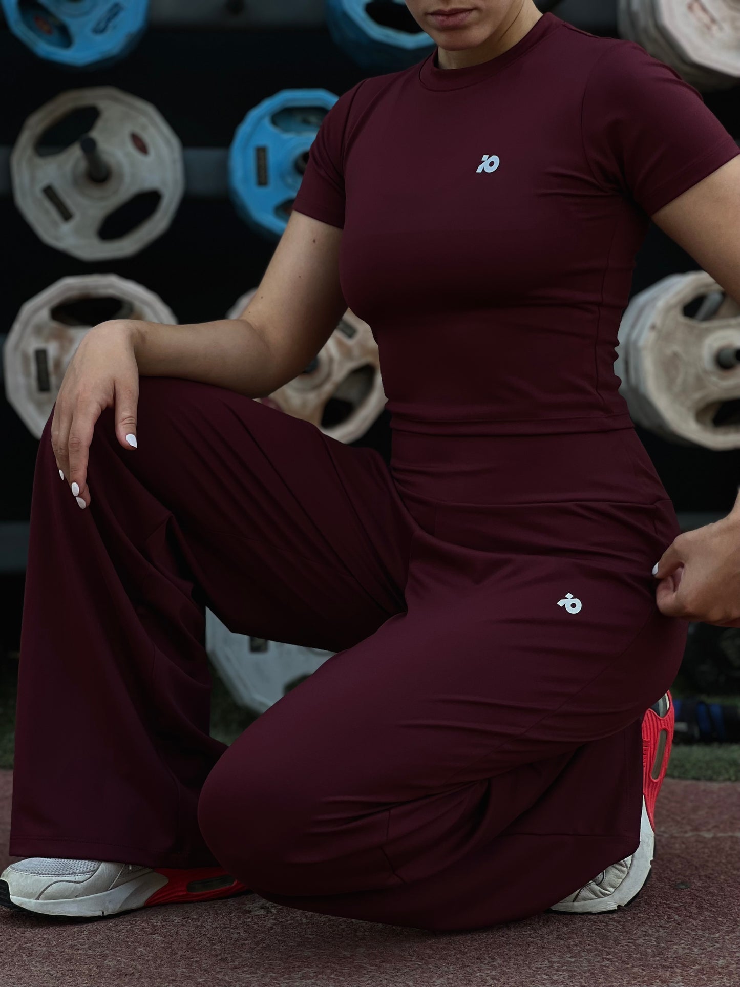 Burgundy Wide Leg Pants