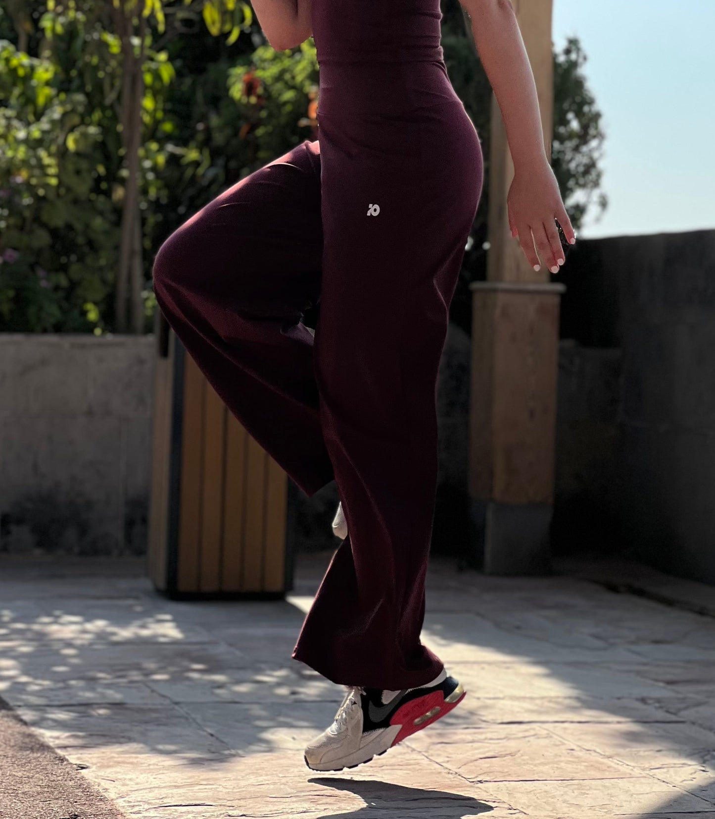 Burgundy Wide Leg Pants