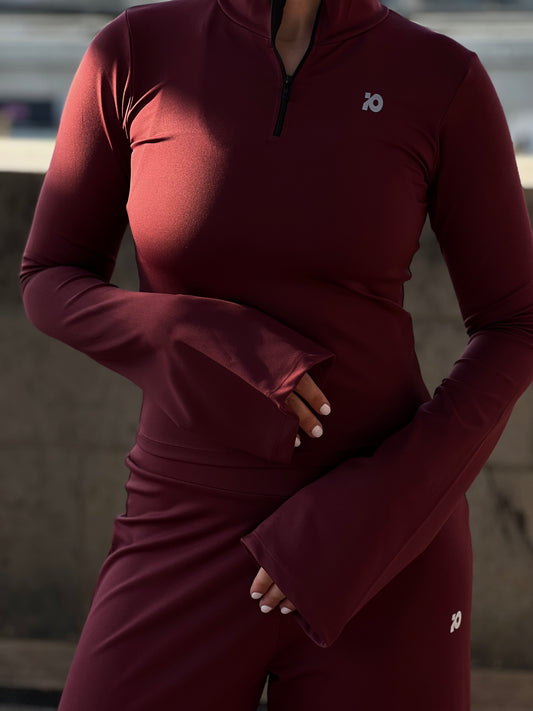 Burgundy Flared Top